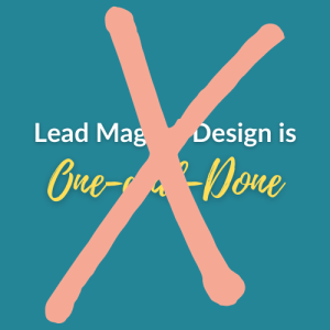 Lead magnet design is one and done with orange cross over text